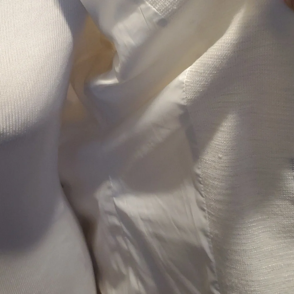Tommy Hilfiger Ivory Textured Blazer SZ 8 - Picture 5 of 13